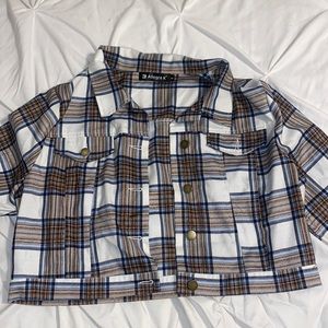 Cropped Plaid Jacket